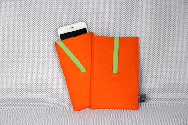 Filz-Smartphonehülle in orange